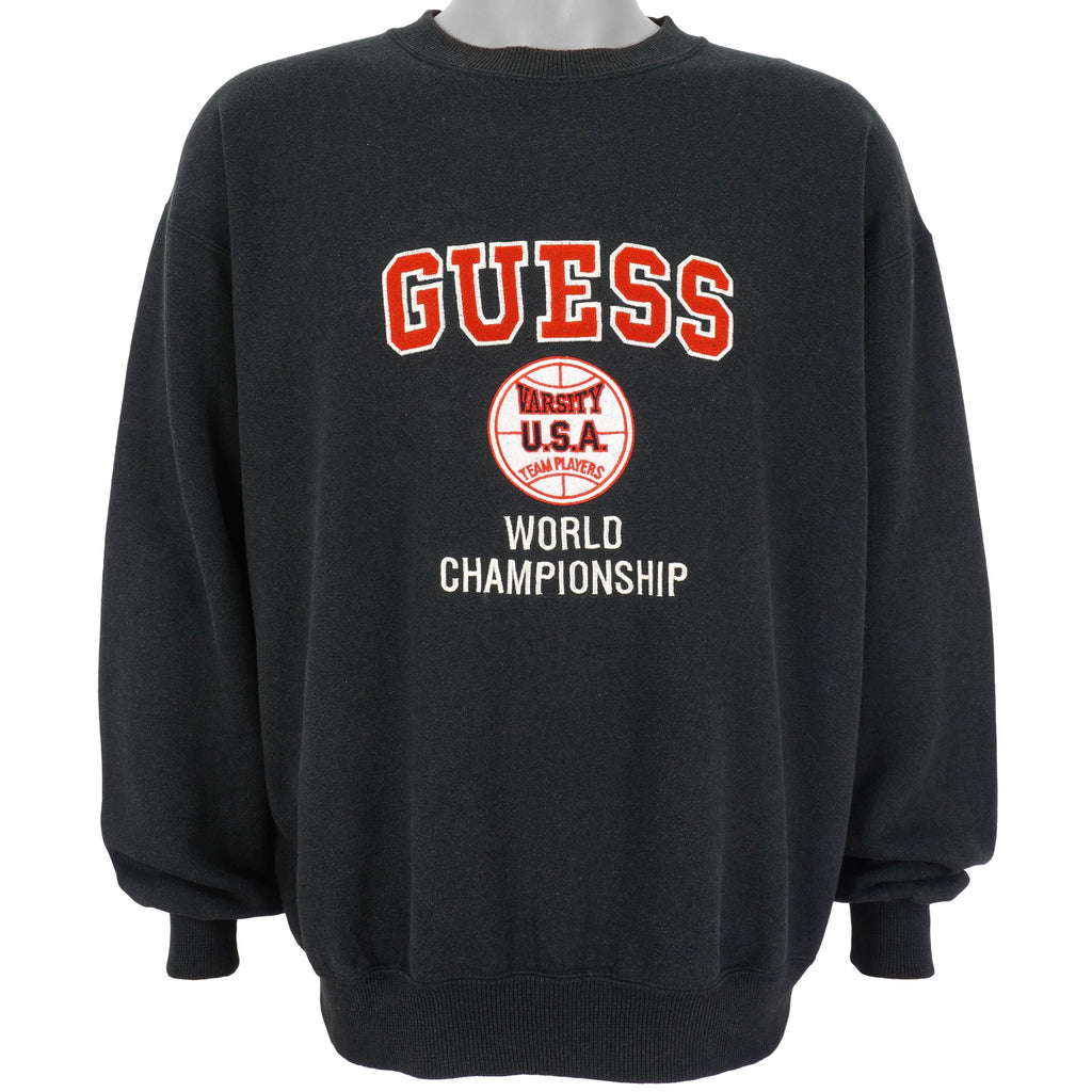 Guess - Varsity U.S.A Team Players Crew Neck Sweatshirt Large Vintage Retro