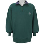Nautica - Green 1/4 Zip Sweatshirt 1990s X-Large Vintage Retro