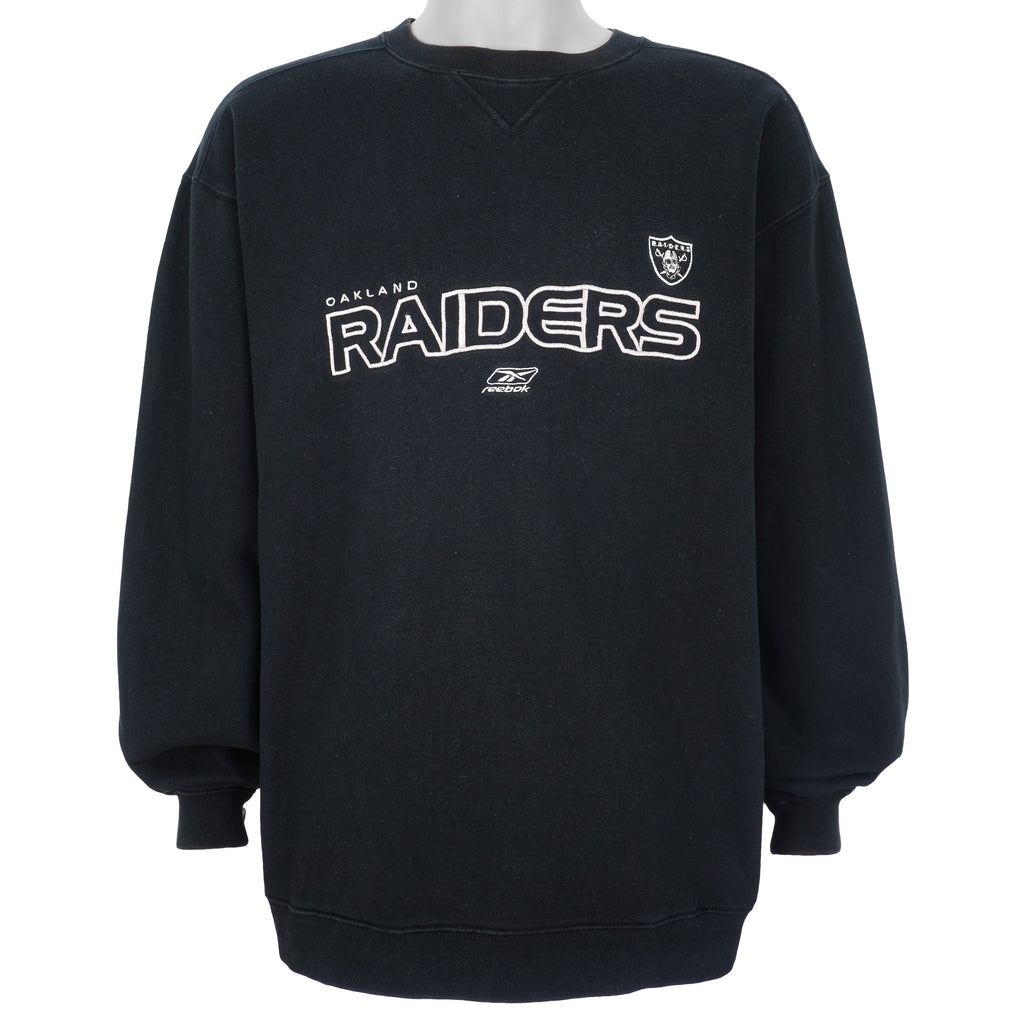 Reebok - Oakland Raiders Crew Neck Sweatshirt 1990s Large Vintage Retro Football