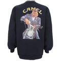 Vintage (Camel) - Black Spell-Out Crew Neck 1990s Large Vintage Retro