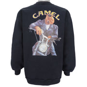 Vintage (Camel) - Black Spell-Out Crew Neck 1990s Large Vintage Retro