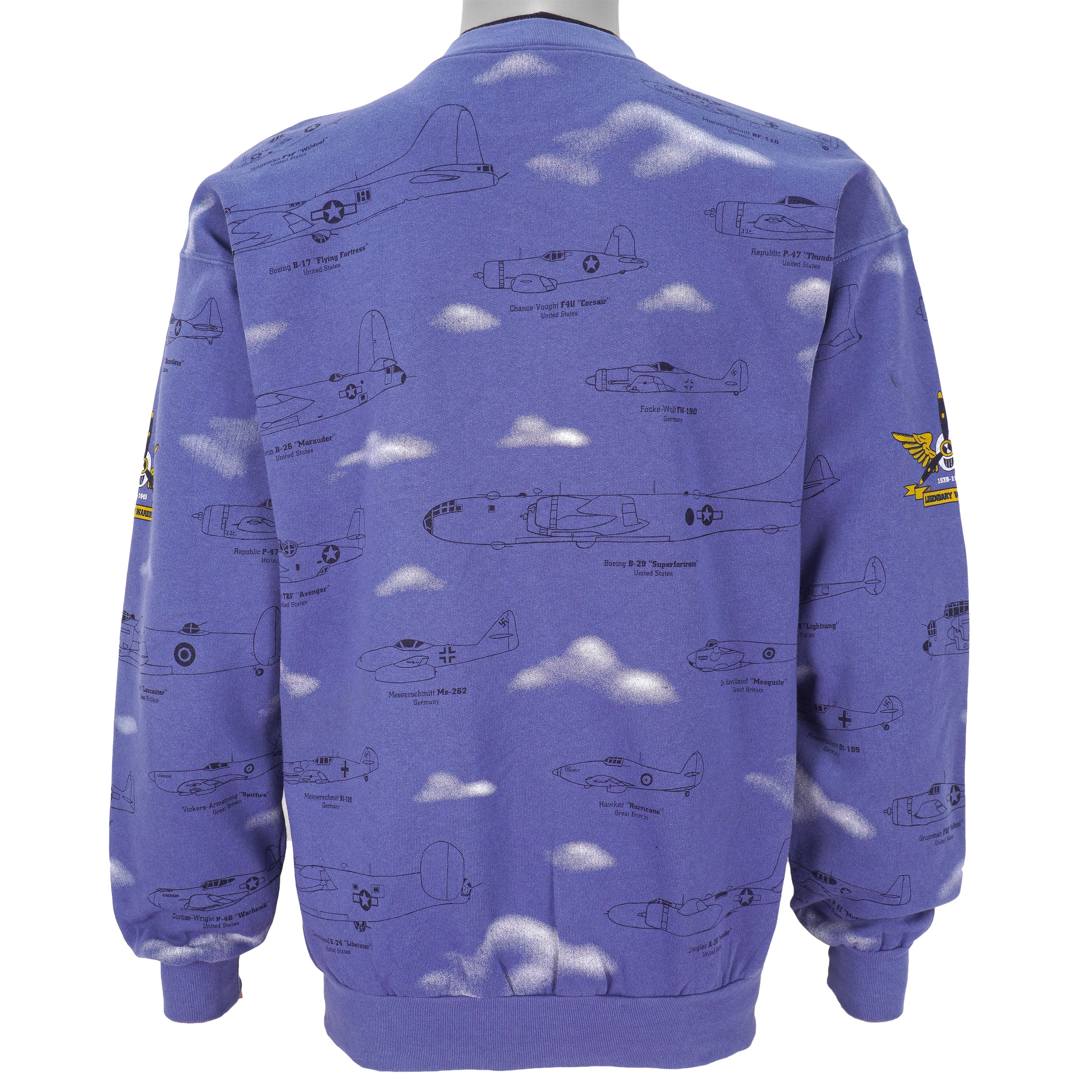 Vintage - Legendary Warbirds Crew Neck Sweatshirt 1990s Medium Vintage Retro