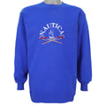 Nautica - Blue Spell-Out Crew Neck Sweatshirt 1990s Medium Vintage Retro