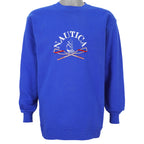 Nautica - Blue Spell-Out Crew Neck Sweatshirt 1990s Medium Vintage Retro