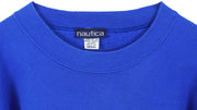 Nautica - Blue Spell-Out Crew Neck Sweatshirt 1990s Medium Vintage Retro