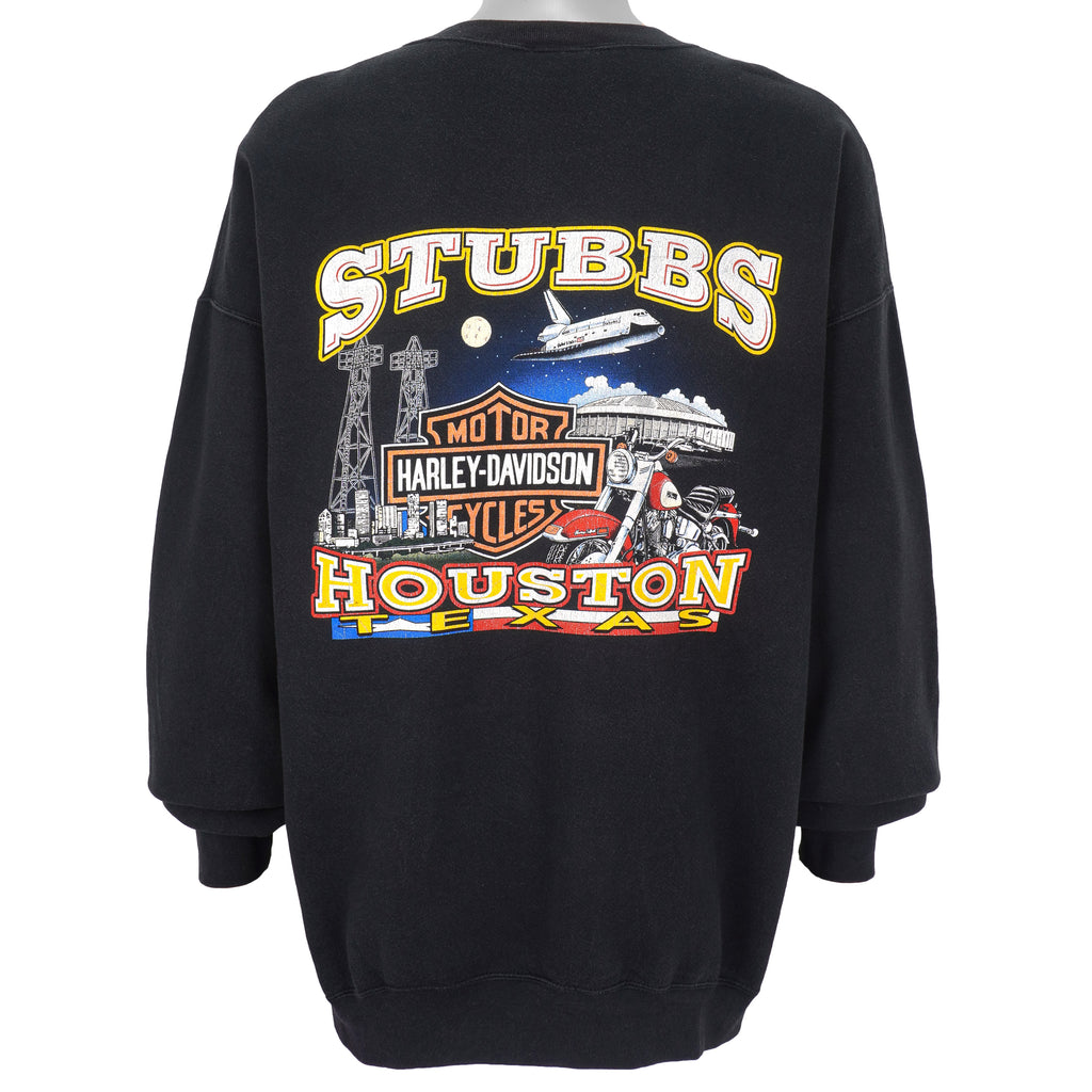 Harley Davidson - Houston, Texas Spell-Out Sweatshirt 1996 XX-Large Vintage Retro