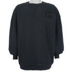 Champion - Black Big Logo Crew Neck Sweatshirt 1990s XX-Large Vintage Retro
