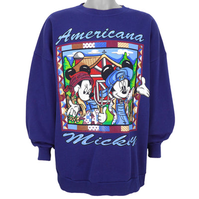 Disney - Americana Mickey Mouse & Minnie Crew Neck Sweatshirt 1990s 3X-Large