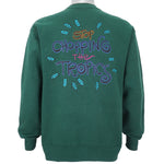 Vintage (Hanes) - Green Amazon Crew Neck Sweatshirt 1990s Large Vintage Retro