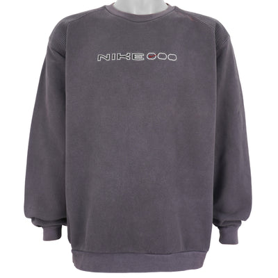Nike - Dark Grey Big Logo Crew Neck Sweatshirt 1990s X-Large