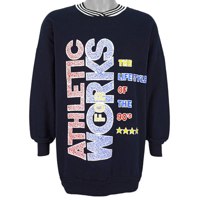 Vintage (Imagine) - Blue Spell-Out Crew Neck Sweatshirt 1990s X-Large