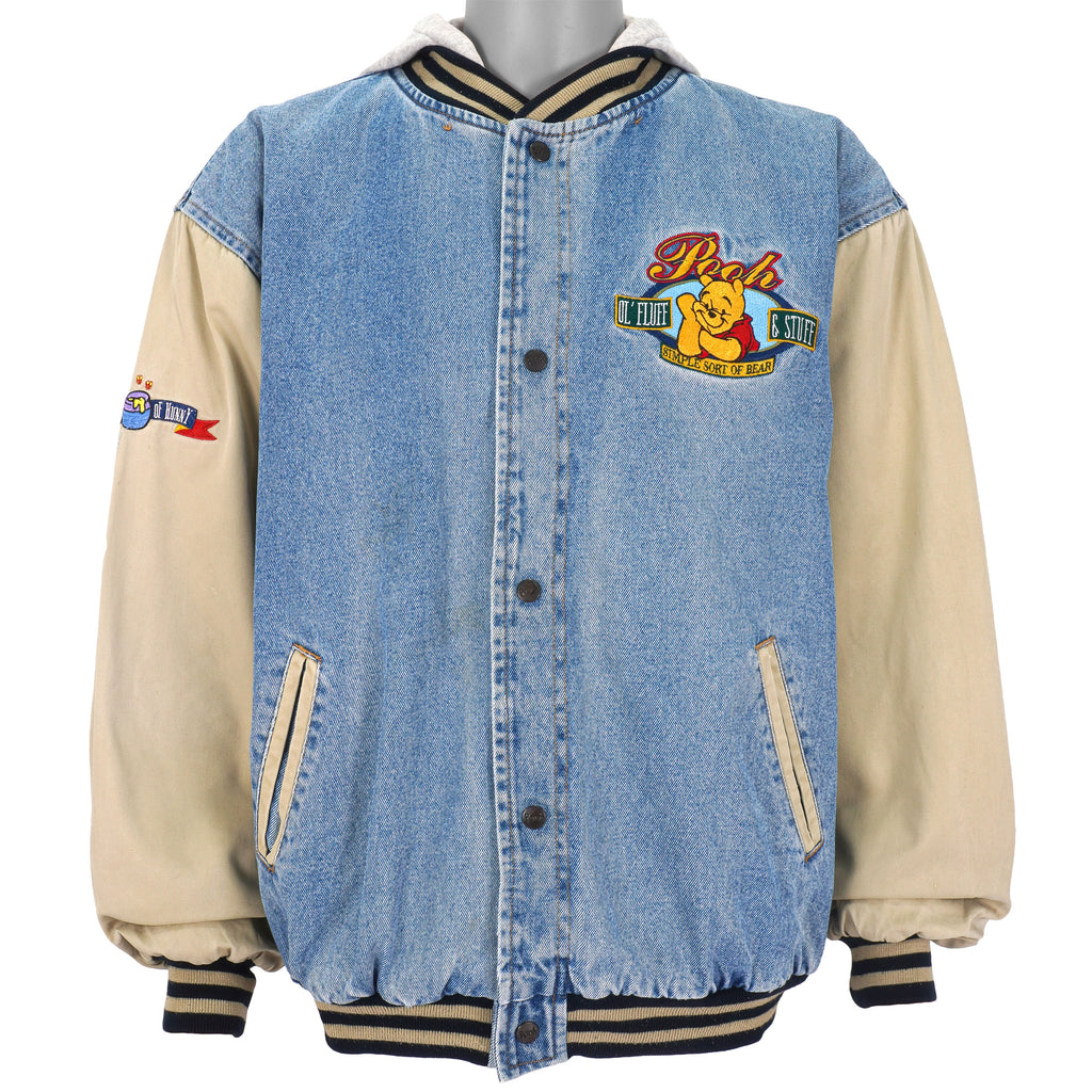 Disney - Winnie the Pooh Embroidered Button-Up Jacket 1990s Large Vintage Retro