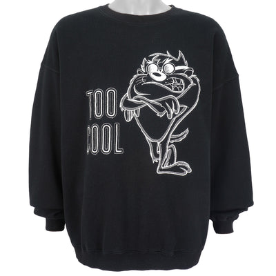 Looney Tunes - Taz Too Cool Embroidered Sweatshirt 1990s X-Large