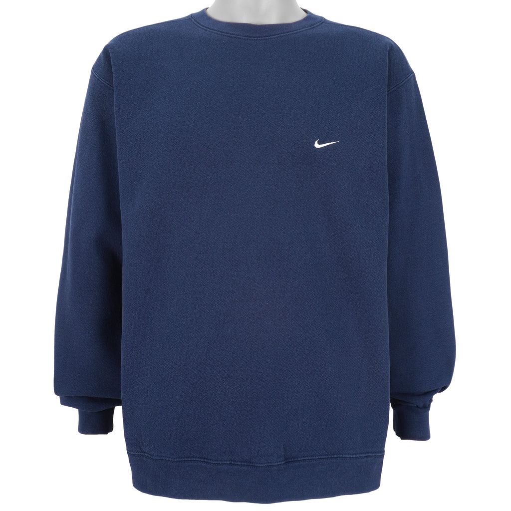 Nike - Blue Classic Crew Neck Sweatshirt 1990s Large Vintage Retro
