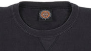 Harley Davidson - Black Spell-Out Crew Neck Sweatshirt 1990s Large Vintage Retro