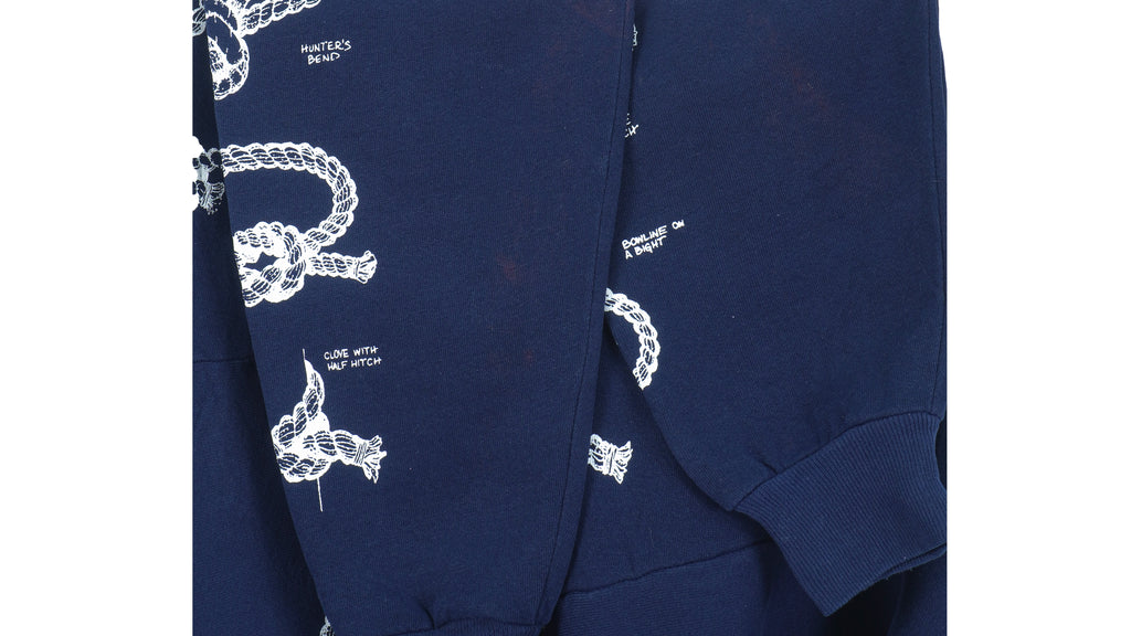 Vintage (Jerzees) - Blue Knots Crew Neck Sweatshirt 1990s XX-Large Vintage Retro