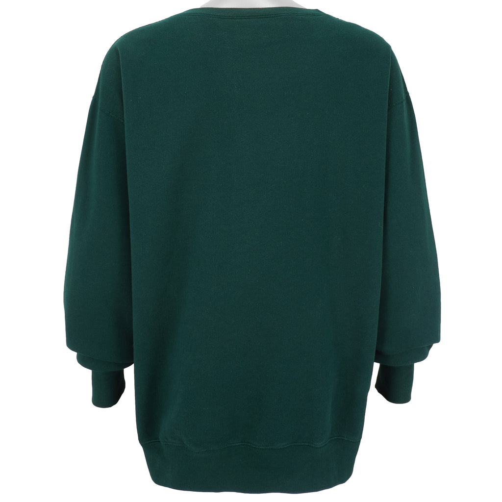 Ralph Lauren (Polo) - Green Spell-Out Crew Neck Sweatshirt 1990s XX-Large Vintage Retro
