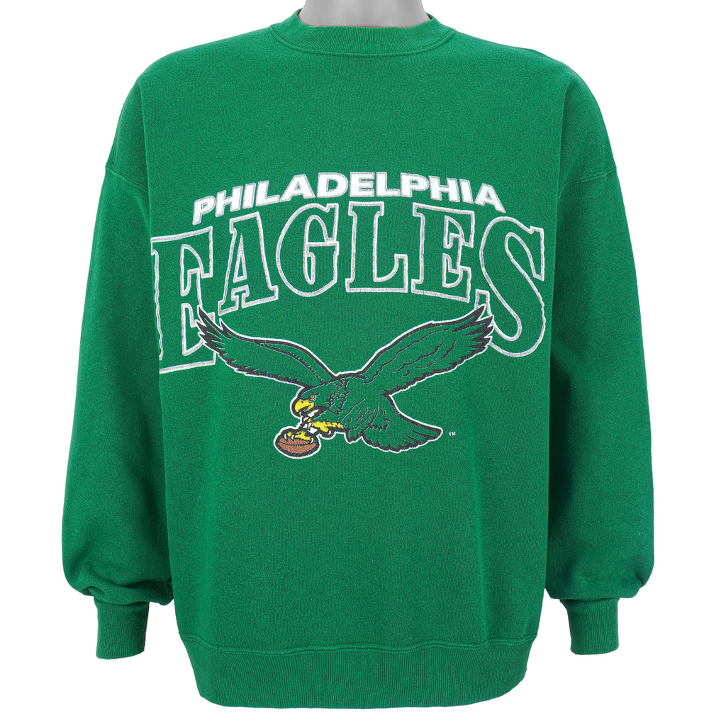 NFL (Artex) - Philadelphia Eagles Crew Neck Sweatshirt 1990s X-Large Vintage Retro Football