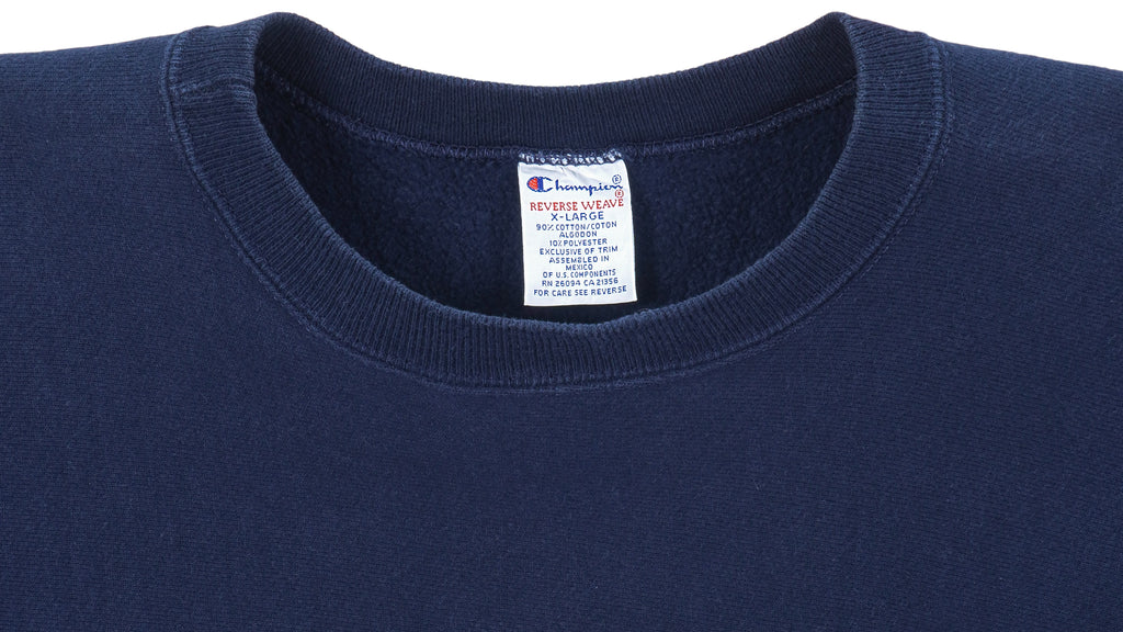 Champion - Blue Crew Neck Reverse Weave Sweatshirt 1990s X-Large Vintage Retro