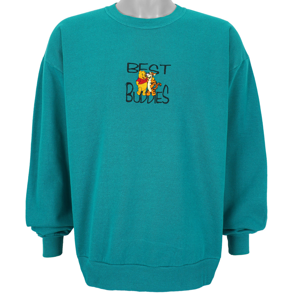 Disney - Winnie the Pooh Embroidered Sweatshirt 1990s Large Vintage Retro