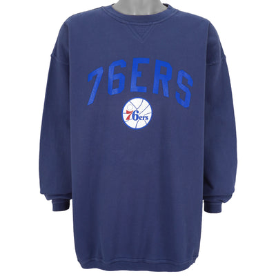 NBA (Majestic)- Philadelphia 76ers Crew Neck Sweatshirt 1990s X-Large