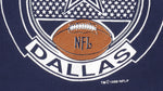 NFL (Logo 7) - Blue Dallas Cowboys Spell-Out Sweatshirt 1990 Large Vintage Retro Football