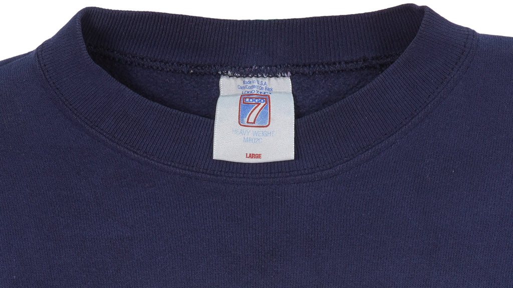 NFL (Logo 7) - Blue Dallas Cowboys Spell-Out Sweatshirt 1990 Large Vintage Retro Football