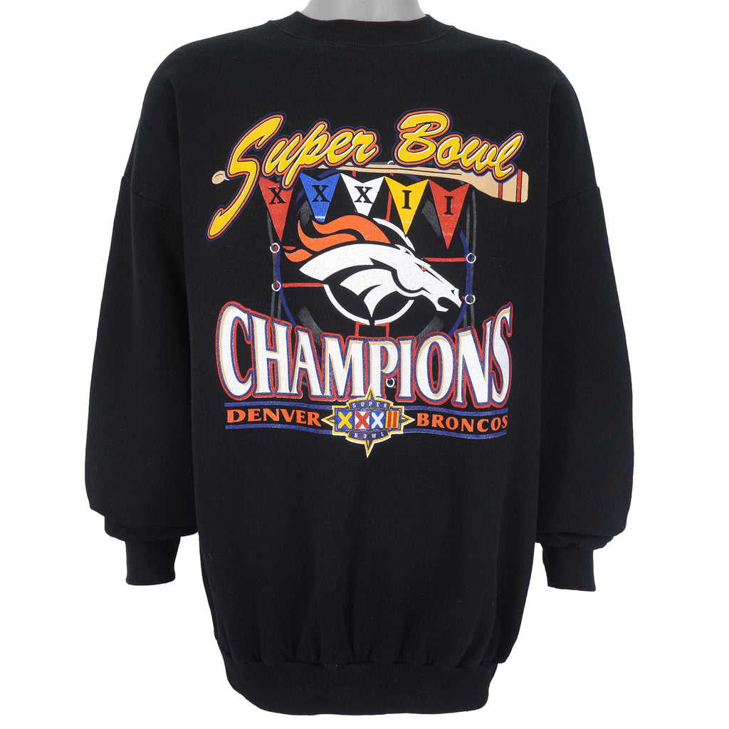 NFL (Logo 7) - Denver Broncos, Super Bowl XXXIII Champions Sweatshirt 1999 X-Large Vintage Retro Football