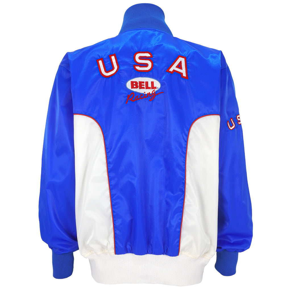 Vintage (Bell) - Blue & White U.S.A Embroidered Jacket 1990s Large Vintage Retro