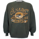 Vintage - Canada Strong & Free Crew Neck Sweatshirt 1990s Large Vintage Retro