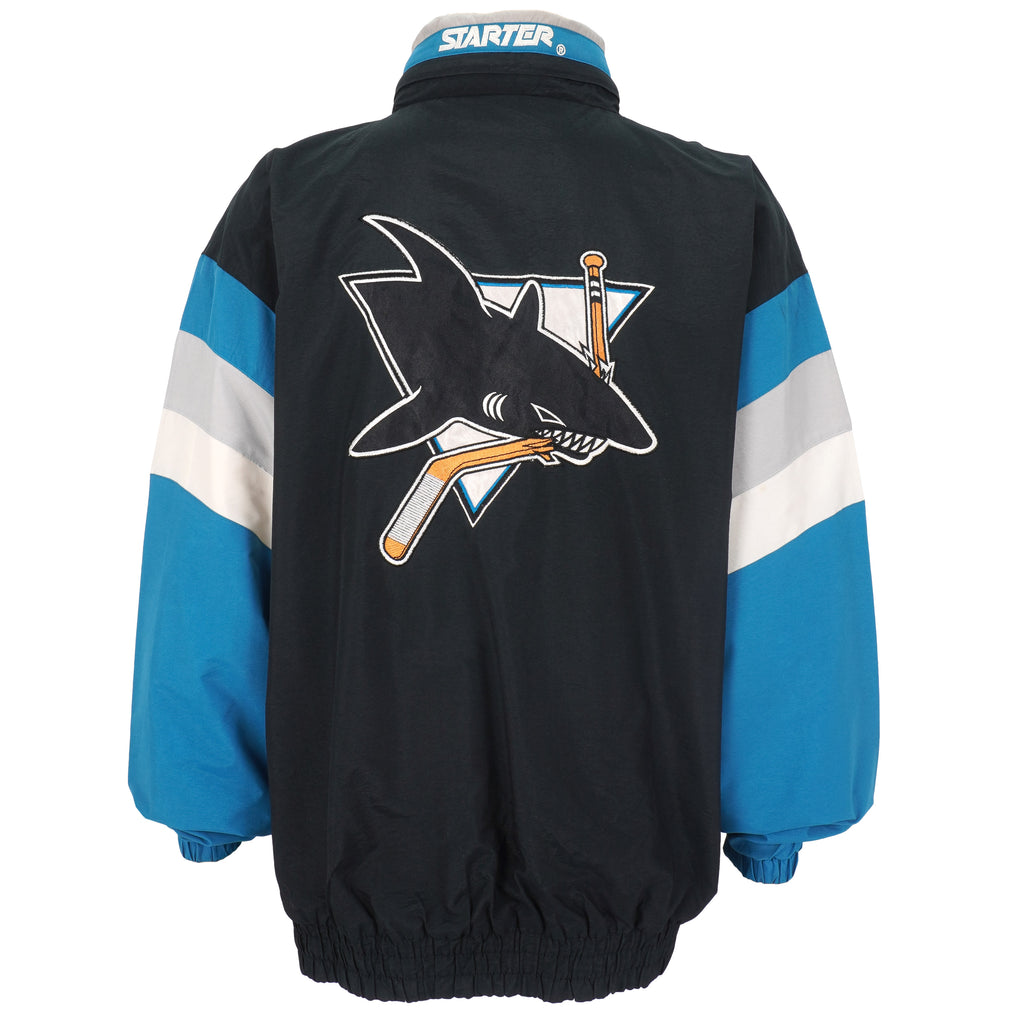 Starter - San Jose Sharks Windbreaker 1990s X-Large Vintage Retro Hockey