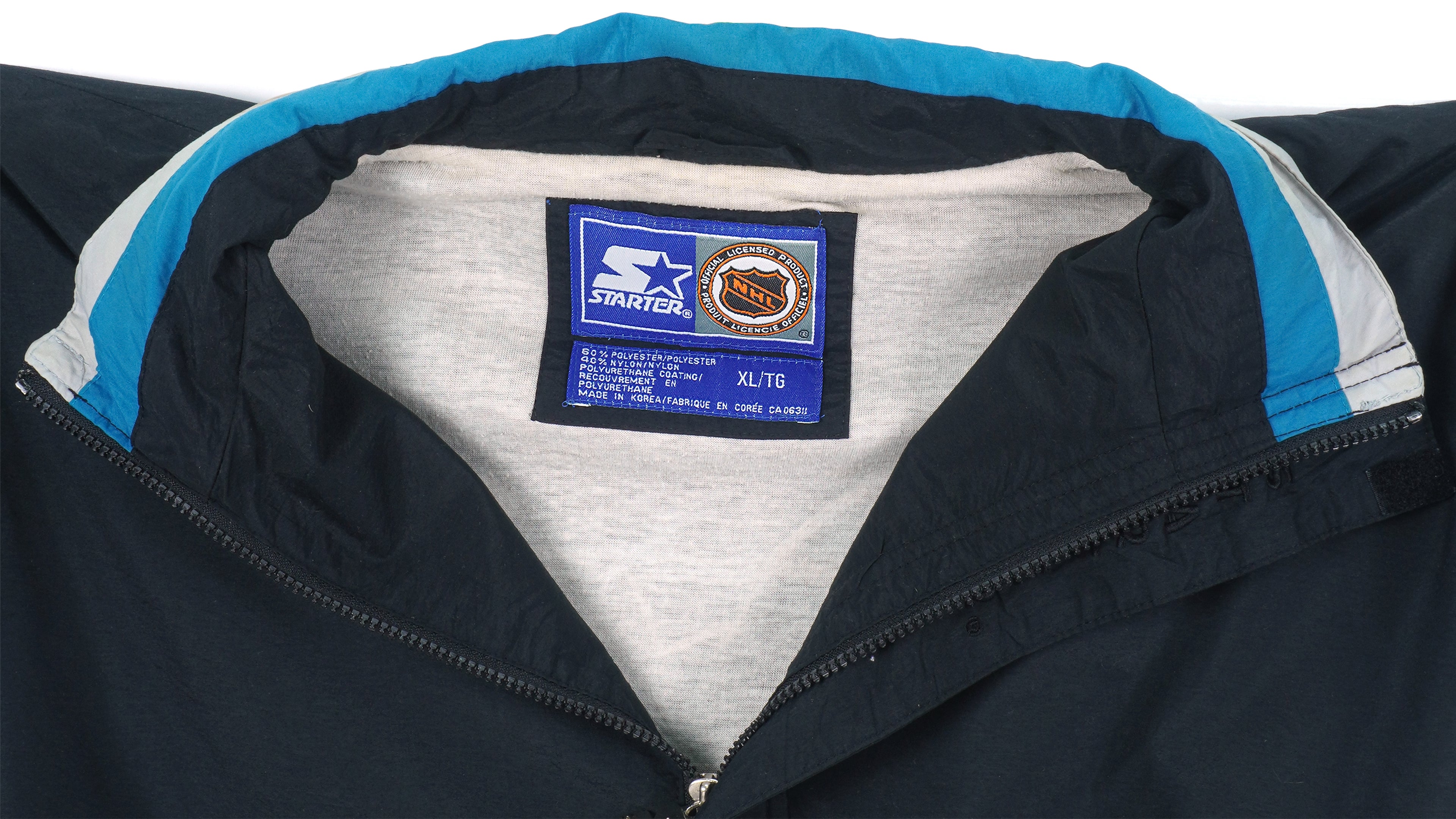 Starter - San Jose Sharks Windbreaker 1990s X-Large Vintage Retro Hockey