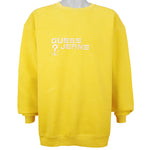 Guess - Yellow Guess Jeans Spell-Out Sweatshirt 1990s X-Large Vintage Retro