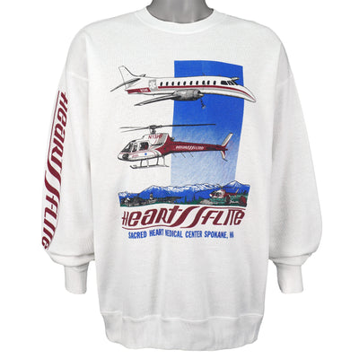 Vintage (Tultex) - Heart Flite, Medical Center, WA Crew Neck Sweatshirt 1990s X-Large