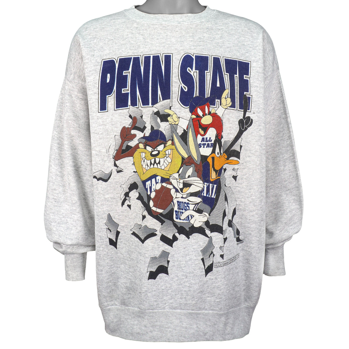 NCAA (Tultex) - Penn State with Looney Tunes Stars Crew Neck Sweatshirt 1990s XX-Large Vintage Retro Football College