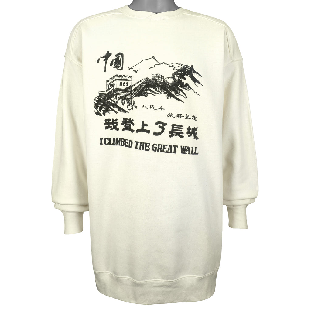 Vintage (Galt Sand) - I Climbed The Great Wall Crew Neck Sweatshirt 1990s X-Large Vintage Retro