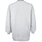 Stussy - Grey Spell-Out Crew Neck Sweatshirt Large Vintage Retro