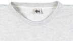 Stussy - Grey Spell-Out Crew Neck Sweatshirt Large Vintage Retro