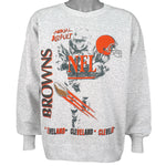 NFL (Official Fan) - Cleveland Browns Spell-Out Crew Neck Sweatshirt 1990s X-Large Vintage Retro