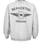 Harley Davidson - Grey Spell-Out Crew Neck Sweatshirt 1997 X-Large Vintage Retro