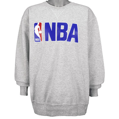 Champion - Grey NBA Crew Neck Sweatshirt 1990s X-Large