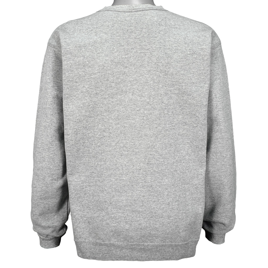 Harley Davidson - Grey Embroidered Spell-Out Crew Neck Sweatshirt 2003 Large Vintage Retro