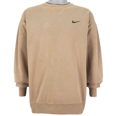 Nike - Brown Classic Crew Neck Sweatshirt 1990s Large