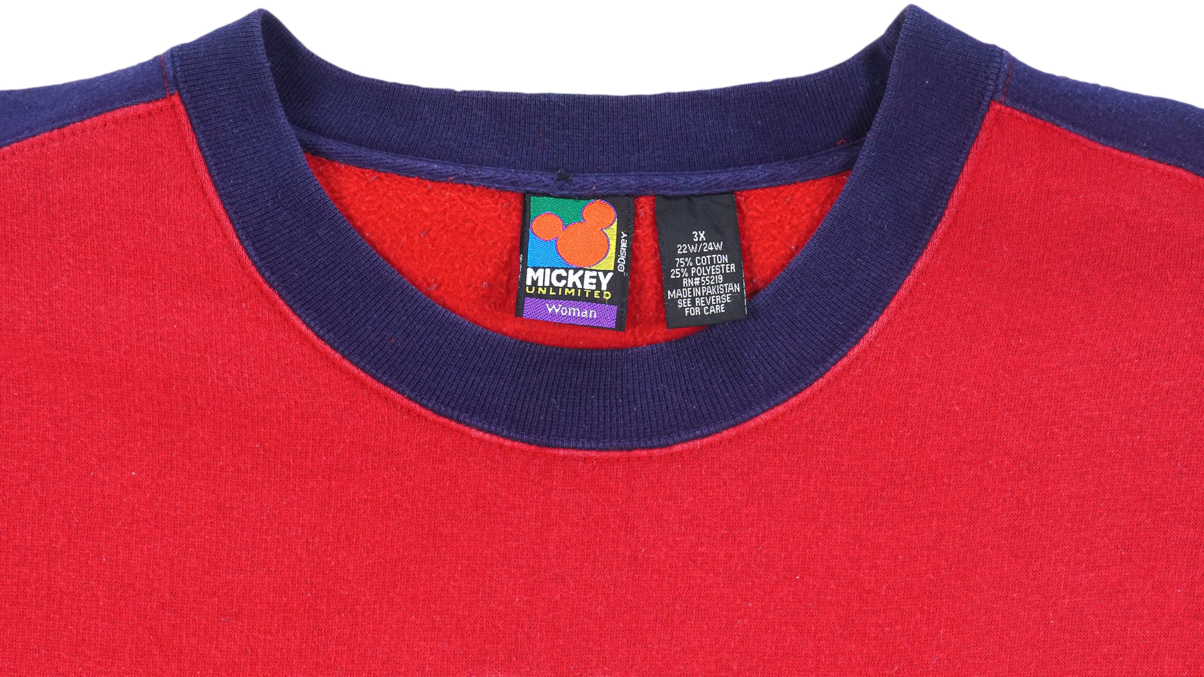 Disney (Mickey & Co.) - Mickey Embroidered Crew Neck Sweatshirt 1990s 3X-Large Vintage Retro