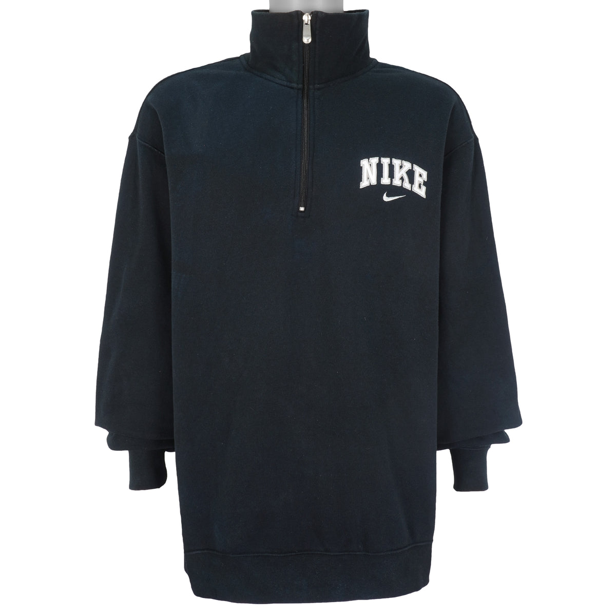 Nike - Black 1/4 Zip Spell-Out Sweatshirt 1990s XX-Large Vintage Retro