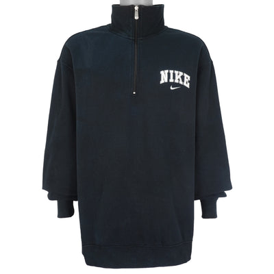 Nike - Black 1/4 Zip Spell-Out Sweatshirt 1990s XX-Large