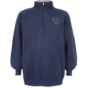 Nike - Dark Blue 1/4 Zip Spell-Out Sweatshirt 1990s Large Vintage Retro