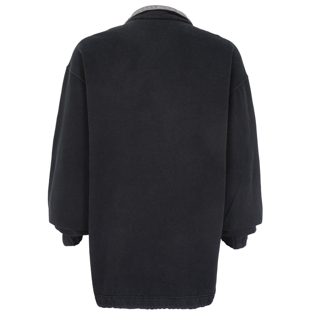 Champion - Black Big Spell-Out 1/4 Zip Sweatshirt 1990s X-Large Vintage Retro
