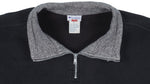 Champion - Black Big Spell-Out 1/4 Zip Sweatshirt 1990s X-Large
