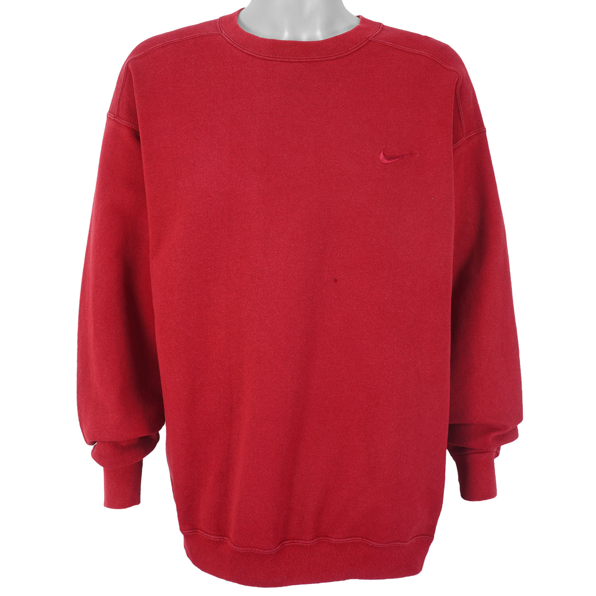 Nike - Red Classic Crew Neck Sweatshirt 1990s Large Vintage Retro